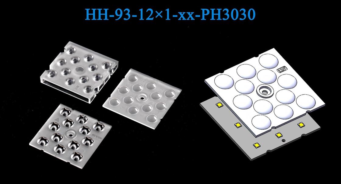 12-Pack 3030 LED Street Light Lens 50x50mm 92% Transmittance